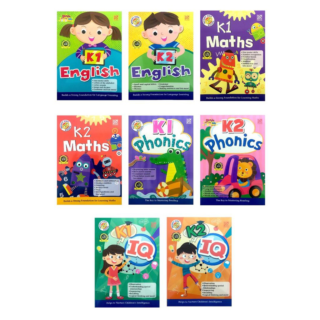 [YGH] Bright Kids Books: K1 & K2 SERIES (ENGLISH / MATHS / PHONICS / IQ ...