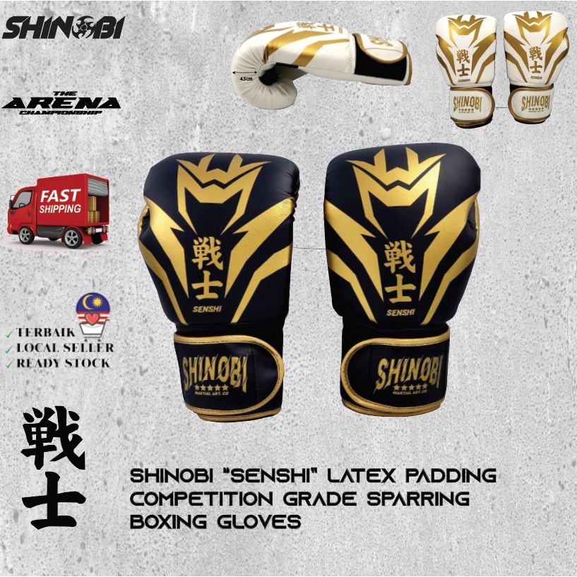 SHINOBI SENSHI COMPETITION GRADE LATEX PADDING SPARRING BOXING GLOVES ...