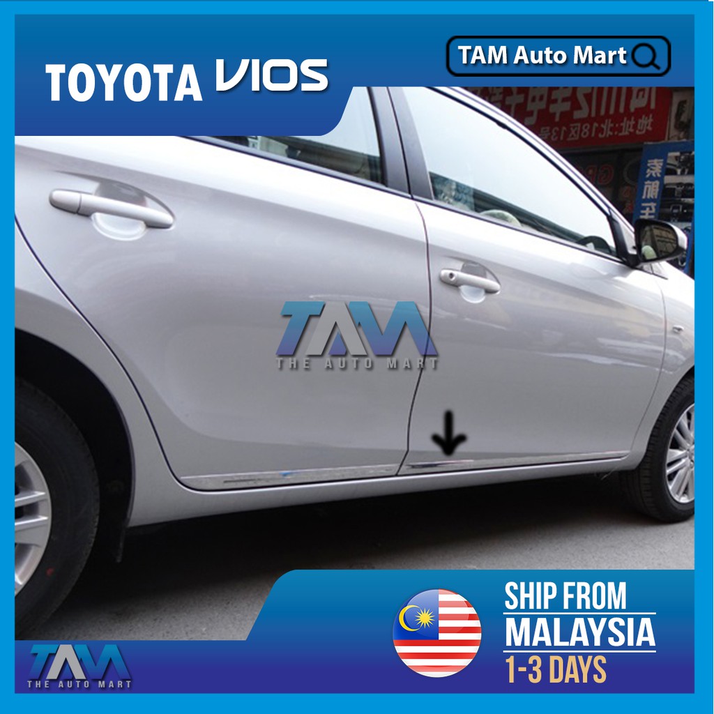 Toyota Vios Door Moulding Chrome Door Protector Flat Body Side Molding