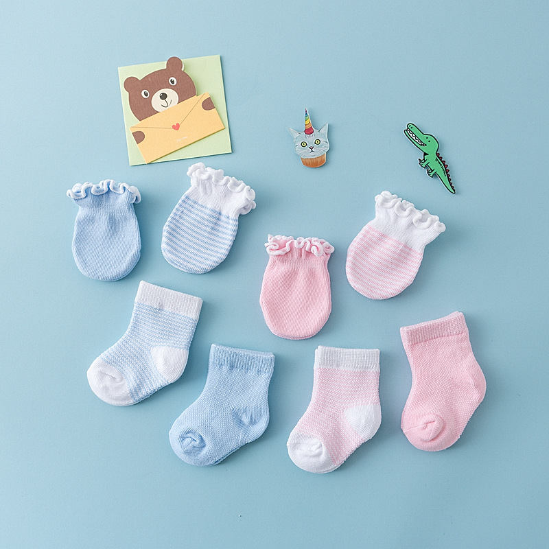 1 Pack Newborn Baby Girl Boy Anti scratching Mittens with Ankle