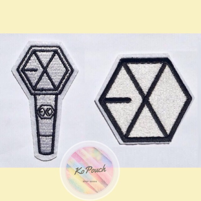 Patch / sticker / embroidered sticker with kpop group logo exo and ...