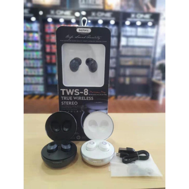 REMAX TWS 8 TRUE WIRELESS STEREO ORI Shopee