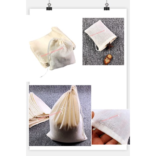 Unbleached muslin cloth bag, nutmilk bag, cheesecloth bag, cotton ...