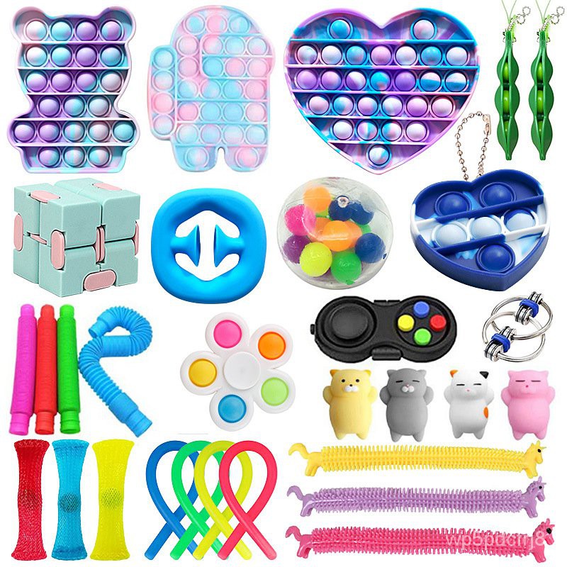 Fidget Toys Set Stretchy Strings Push Pack Adults Squishy Sensory Anti ...