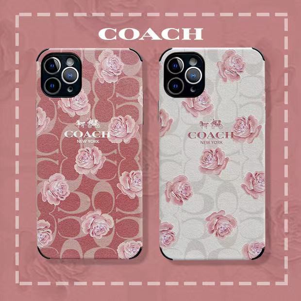 Coach Flower Phone Case Camellia Soft TPU for iphone 15 14 13 Pro Max i13 13pro 11 Pro Max i11 i7 i8 SE 7plus 8plus iX XS XR Xs MAX 12 12mini 12Pro 12