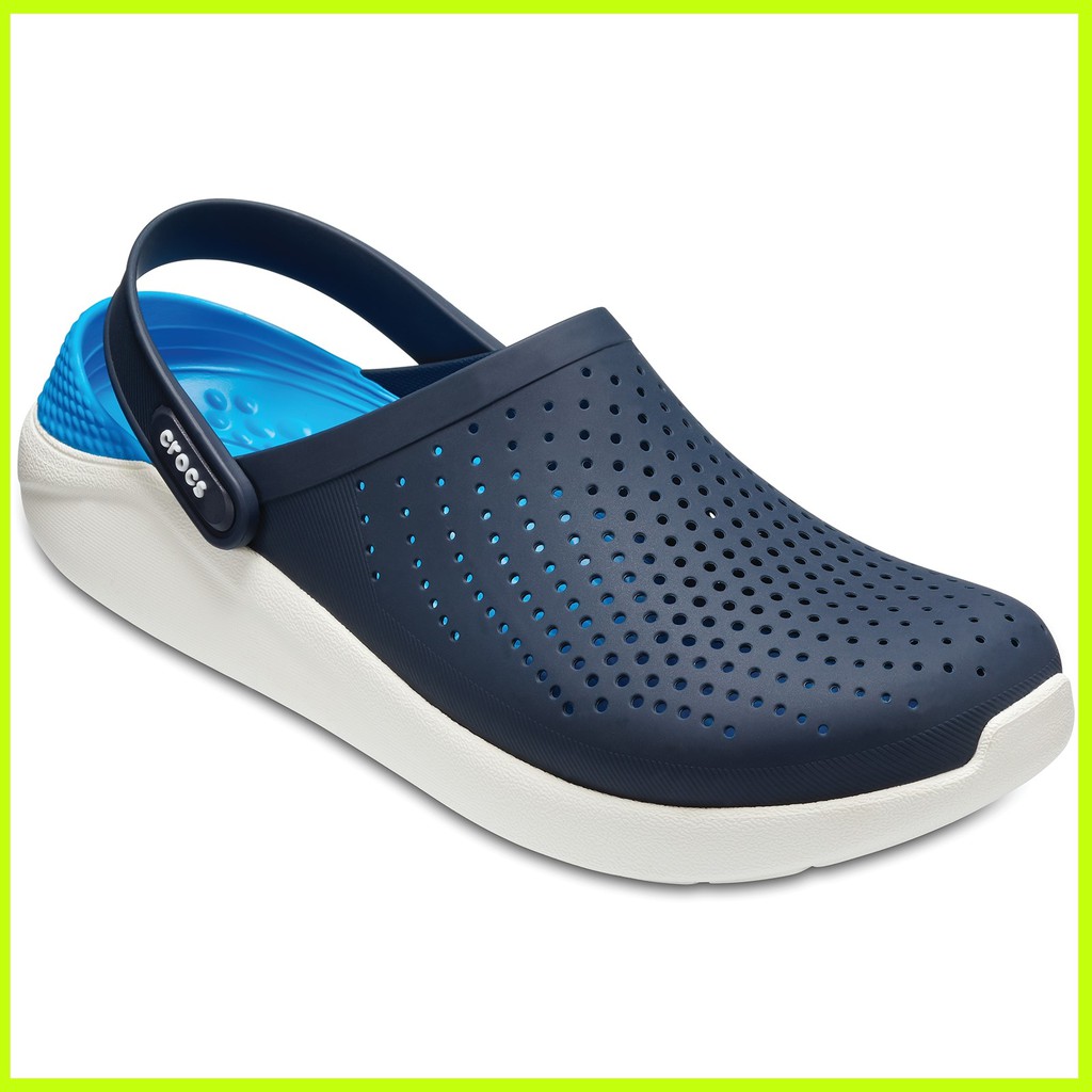 Navy blue and white on sale crocs