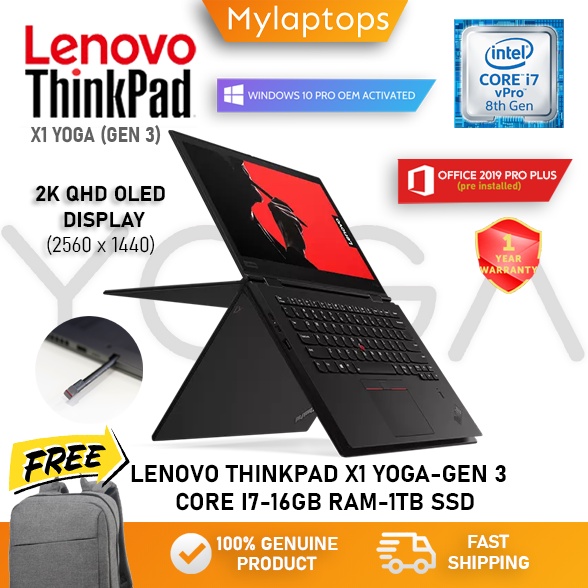 LENOVO THINKPAD X1 YOGA (3RD GEN) [CORE i7-8TH GEN / 16GB RAM / UP TO ...