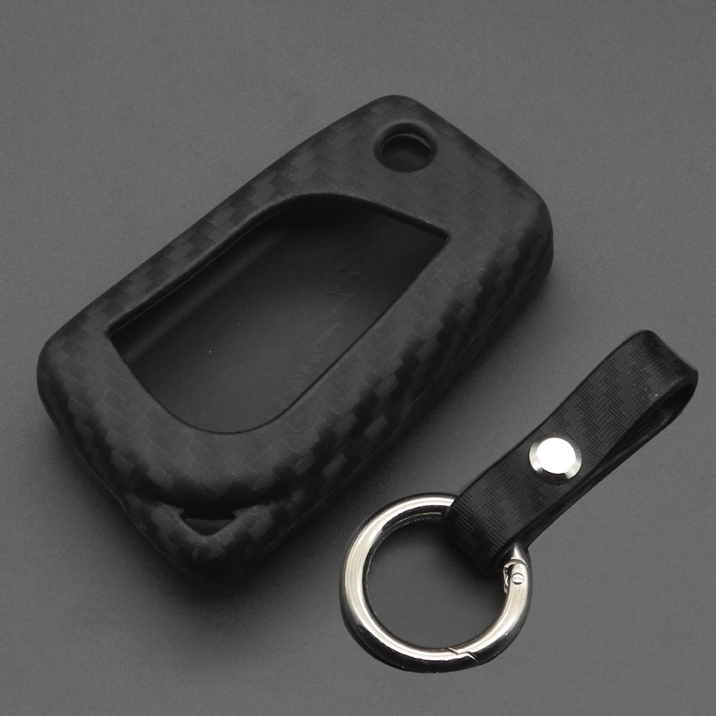 Carbon Fiber Silicone Remote Fob Case. For Toyota Highlander Camry ...