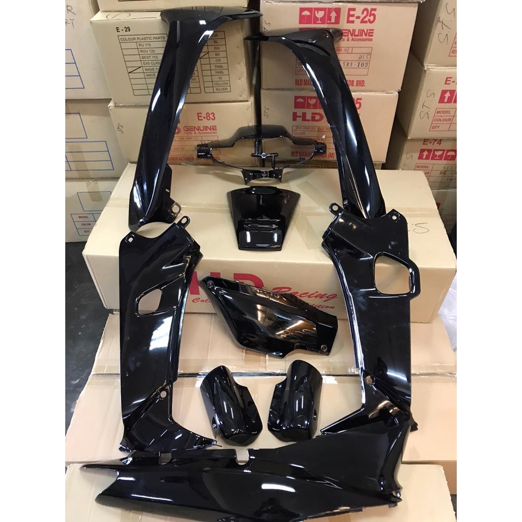 COVER SET HONDA WAVE 100 BLACK | Shopee Malaysia