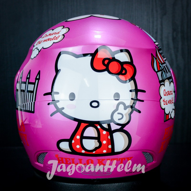 Gm Helmet EVOLUTION HELLO KITTY 13 | Pink | Single VISOR | Shopee Malaysia