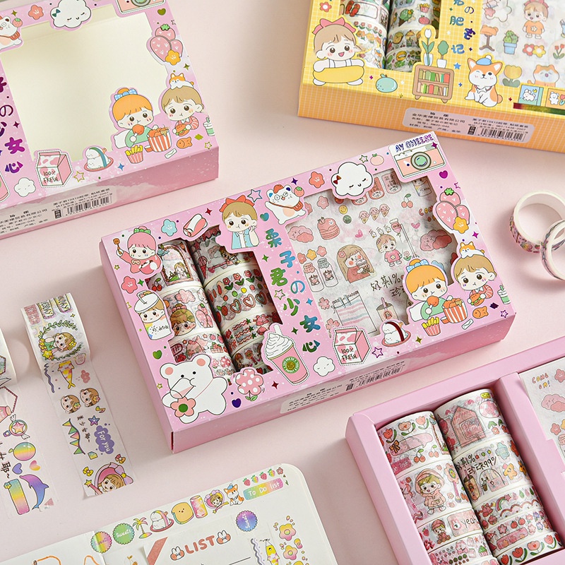 Cute Washi Sticker Gift Set Kawaii Masking Tape Stickers Journal Diary ...