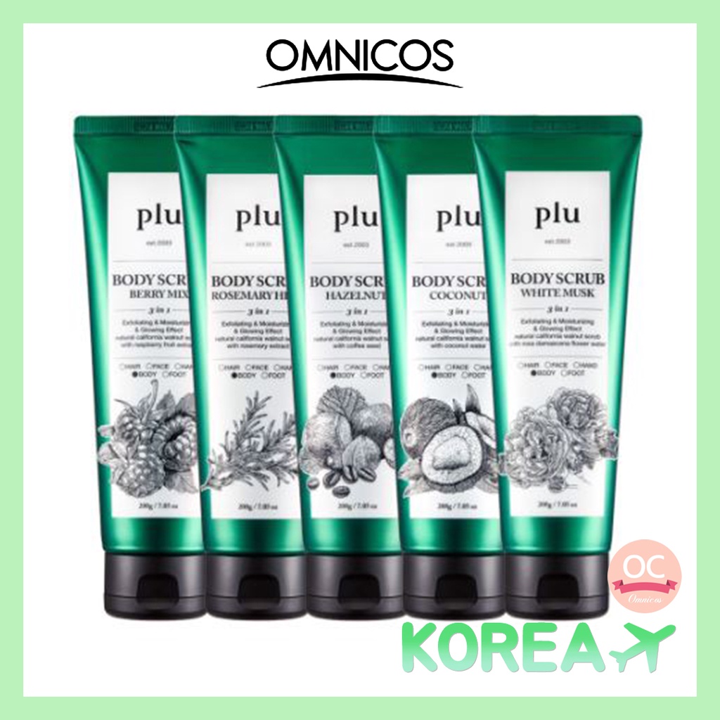 PLU body scrub 200ml white musk / rosemary herb / coconut / berry mix