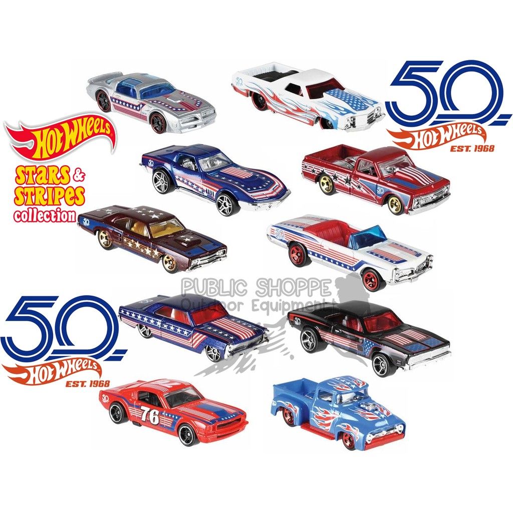 Hot wheels stars hot sale and stripes 50th