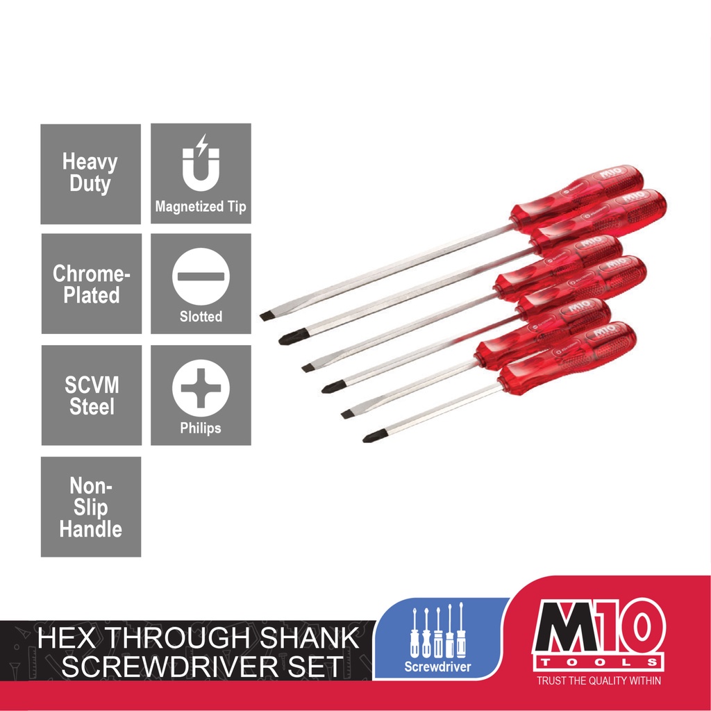M10 Hex Through Shank Screwdriver Set (6 Pcs) Shopee Malaysia