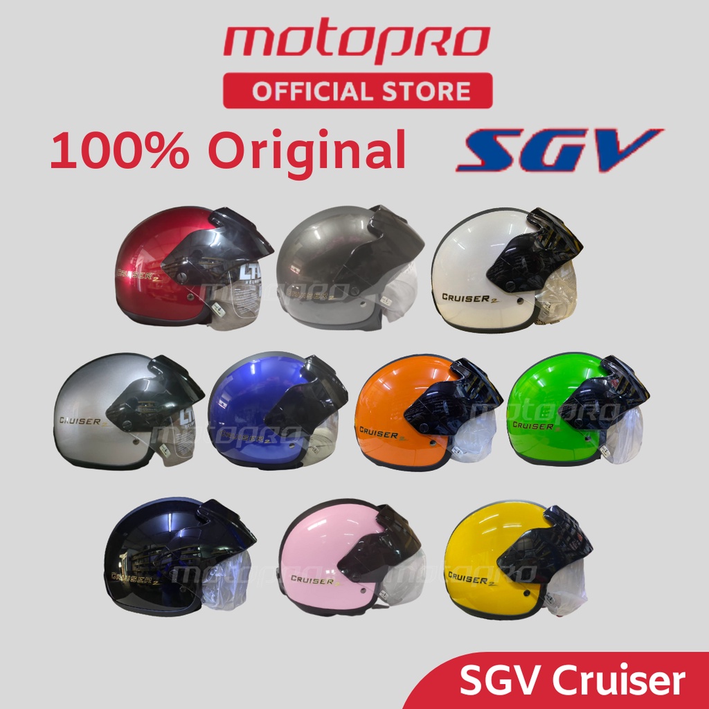 SGV Cruiser 100 Original Helmet Free Clear Visor Motor Helmet Topi