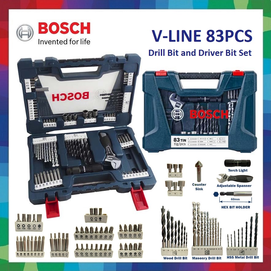 BOSCH V LINE 83PCS Drill Bit and Driver Bit Set Shopee Malaysia