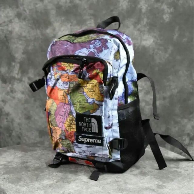 North face shop supreme map backpack