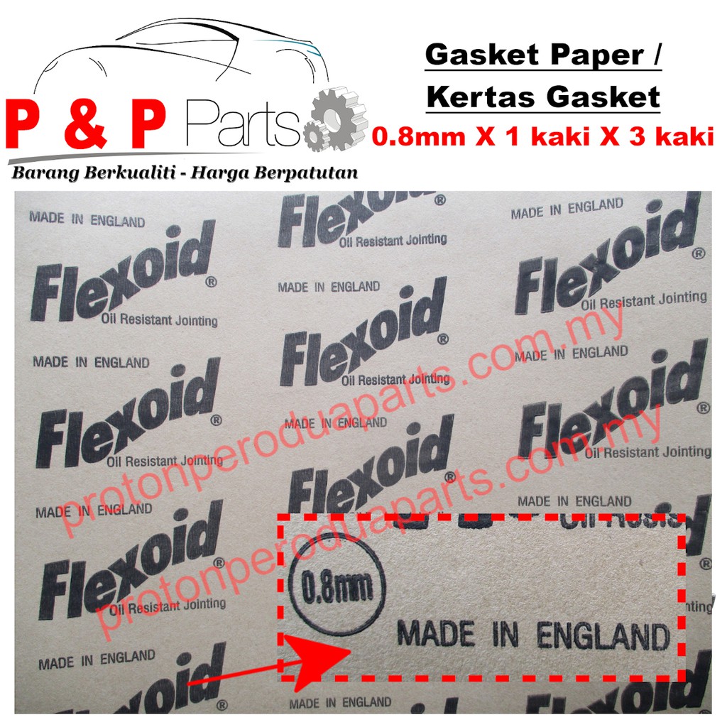 Genuine Flexoid Gasket Paper Various Size & Length