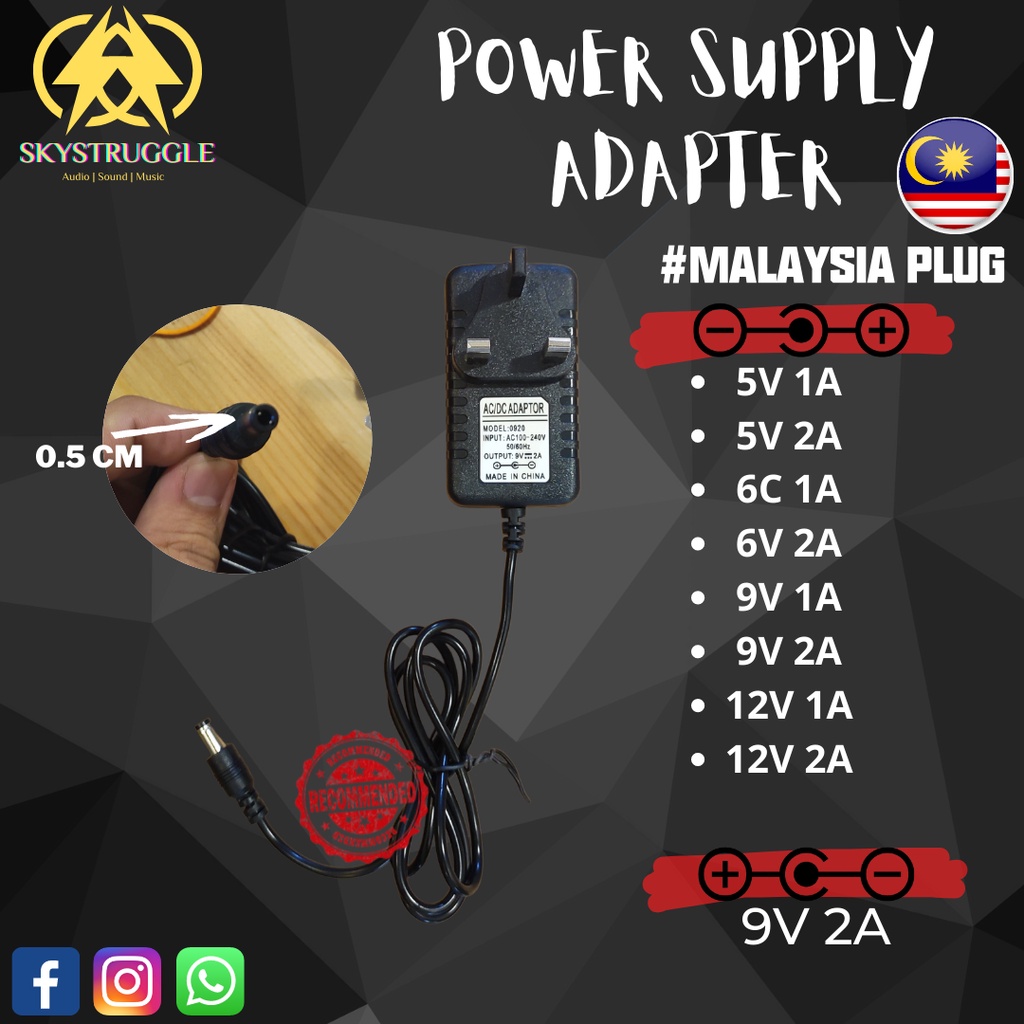 ☆UNIVERSAL ADAPTER☆ FOR KEYBOARD AND DIGITAL PIANO 5V-12V | Shopee Malaysia