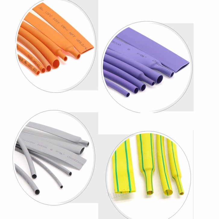21 Heat Shrink Tube Seal Sleeving Length 1 Meter Orange/Purple/Grey