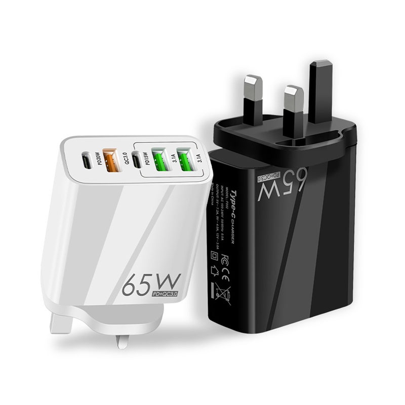 65W USB Charger Fast Charge QC 3.0 PD 3.0 Wall Charging 5 Port UK EU