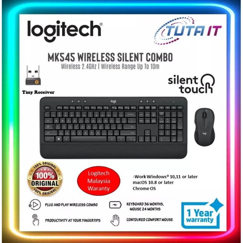 Logitech MK545 Advance Wireless Combo Keyboard And Mouse (920-008696 ...
