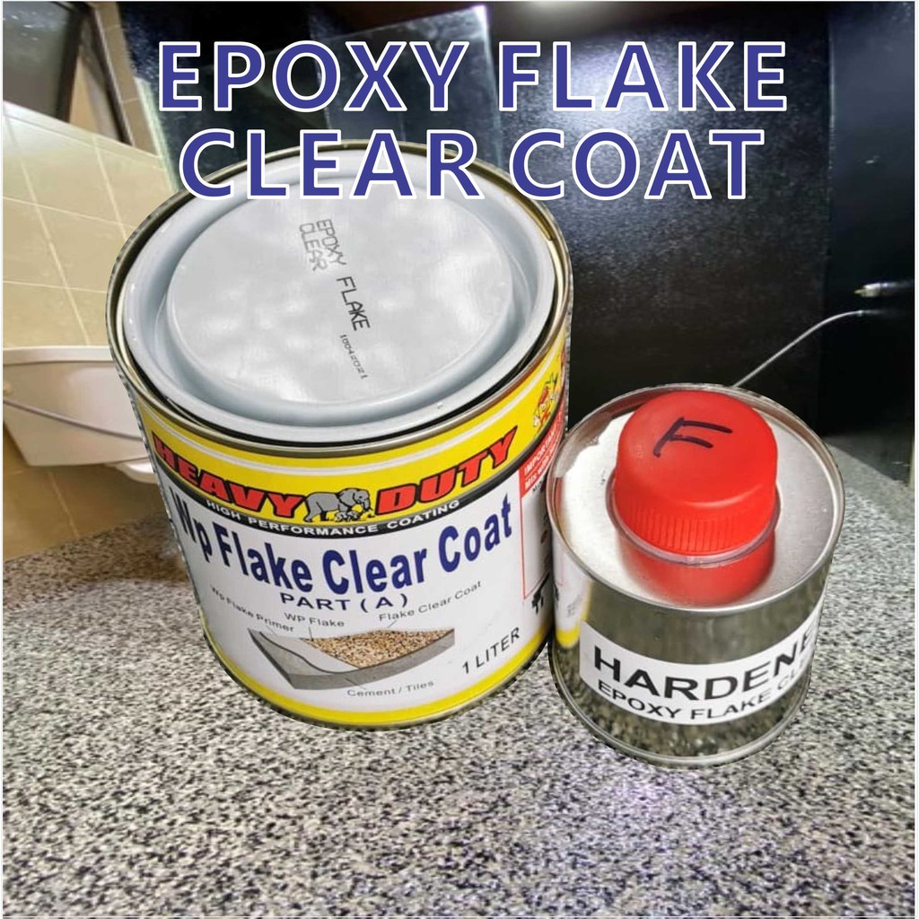 WP FLAKE CLEAR COAT ( WITH HARDENER ) 1L / FOR FLAKE COLOUR EPOXY