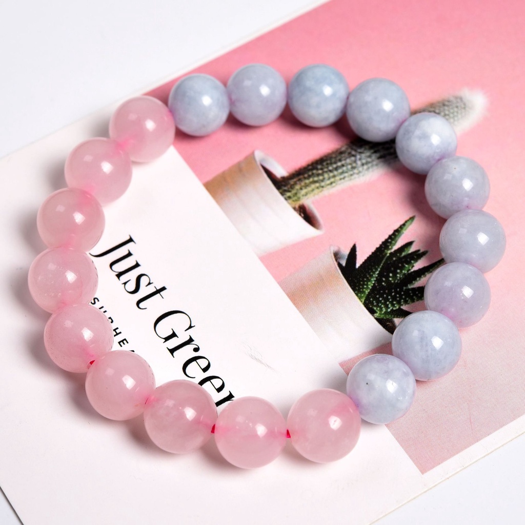 Rose Quartz Crystal Bracelet, Large 10mm or 8mm Natural Gemstone Beads 8mm