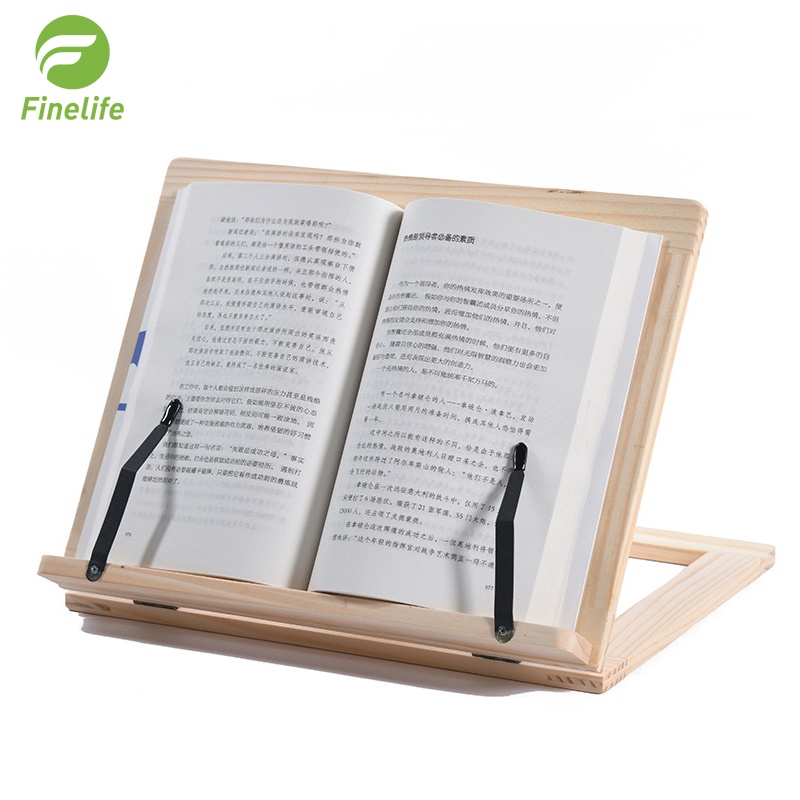Finelife Wooden Reading Bookshelf Calligraphy Copybook Stand Computer