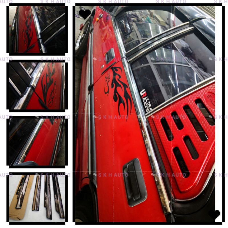 proton saga / iswara door molding chrome / door window trim chrome