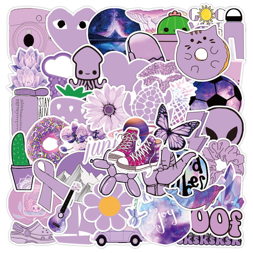 120pcs Kawaii Purple Stickers For Water Bottles, Cute Vsco Aesthetic Vinyl  Stickers Waterproof Sticker, Laptop Guitar Stickers For Teens Girls (Purpl