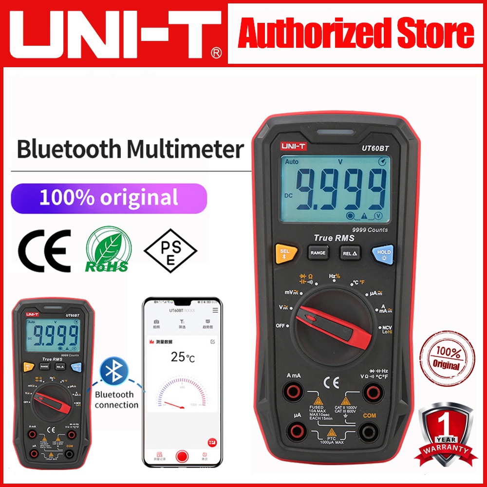 UNI-T Digital Smart Multimeter UT60S UT60BT 1000V AC DC Voltmeter ...