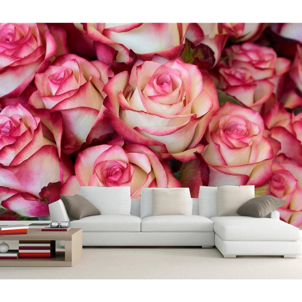 Custom 3d mural, roses closeup flowers wallpapers,living room tv wall ...