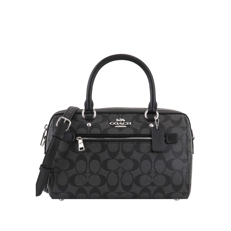 Coach Rowan Satchel In Signature Canvas - Black 