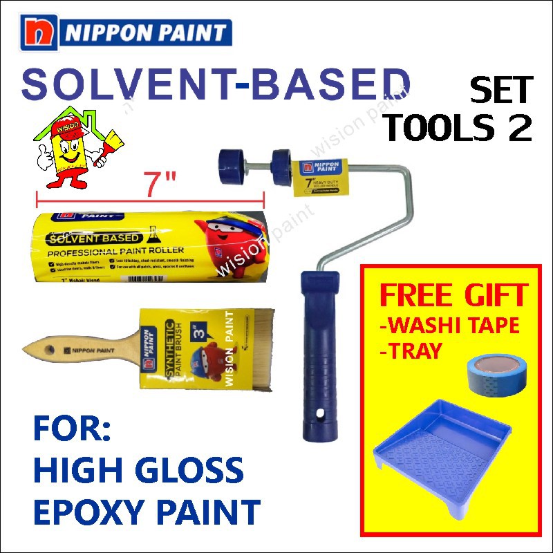 7 INCH Nippon Paint Solvent Based Roller Set Tools for high gloss ...