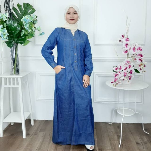 jubah jeans denim 3922 Shopee Malaysia