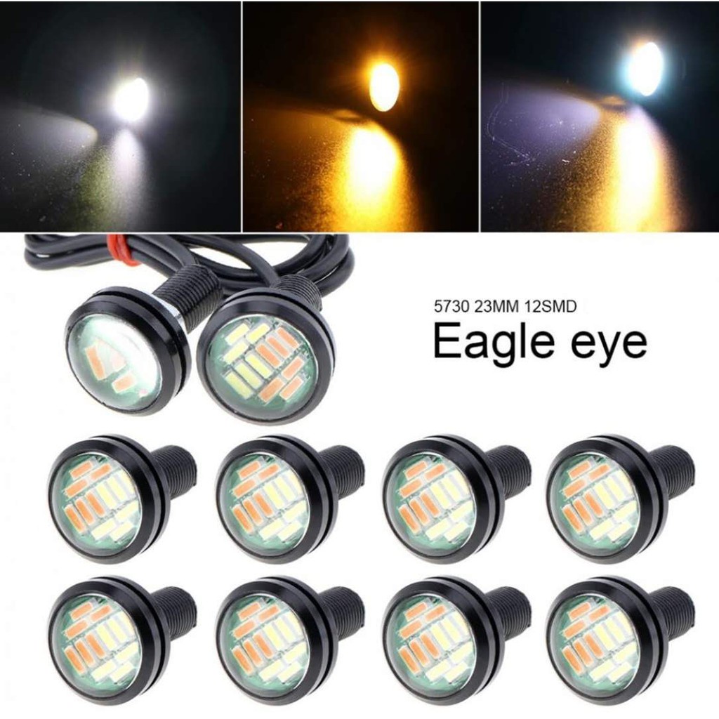 Eagle Eye 12 LED High Power Fog Lamp Dual Color Signal White Yellow 12V