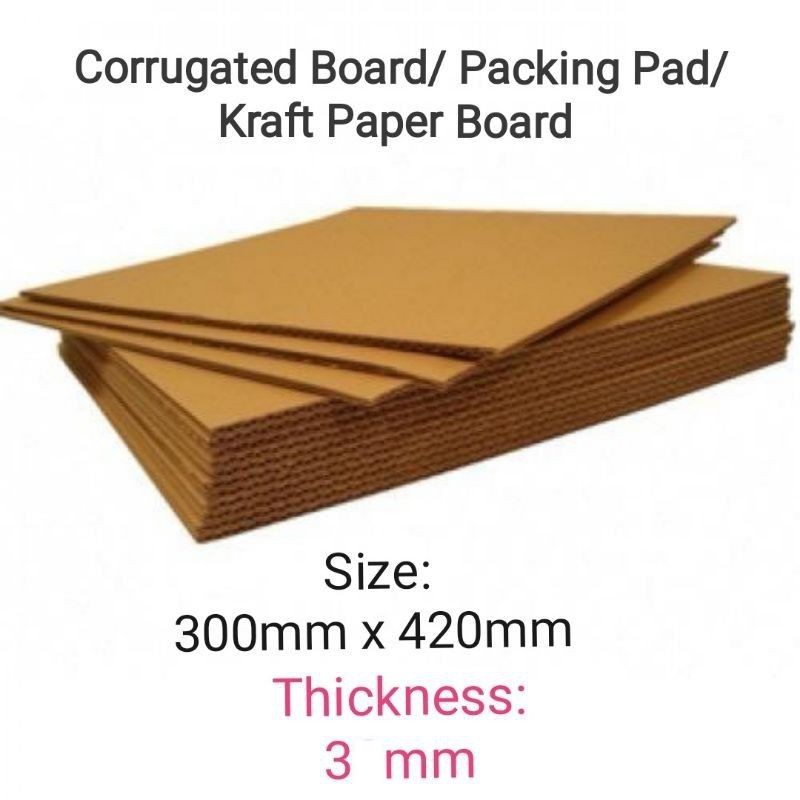 Corrugated Board Single Wall 10 pcs - A3 size 300mm x 420 mm, Thickness
