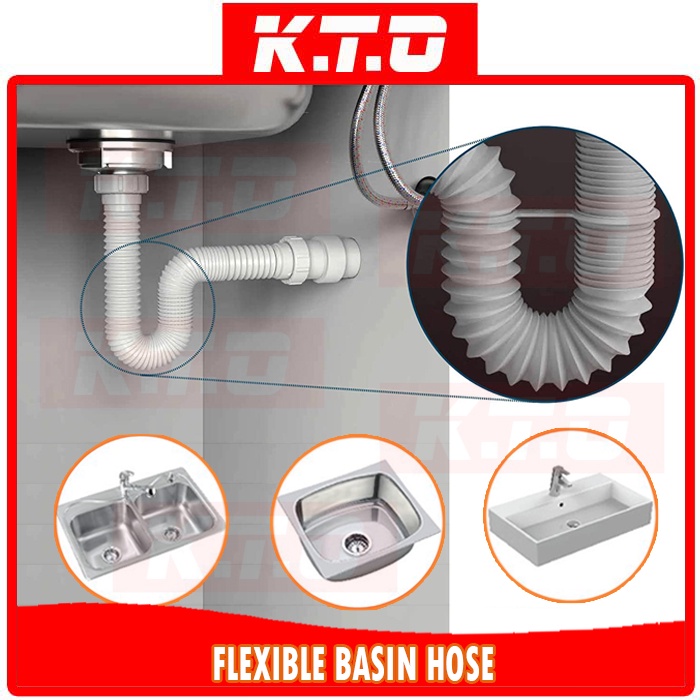 HOSE / SINK FLEXIBLE HOSE 1 1/4" &1 1/2" BATHROOM KITCHEN BASIN PIPE