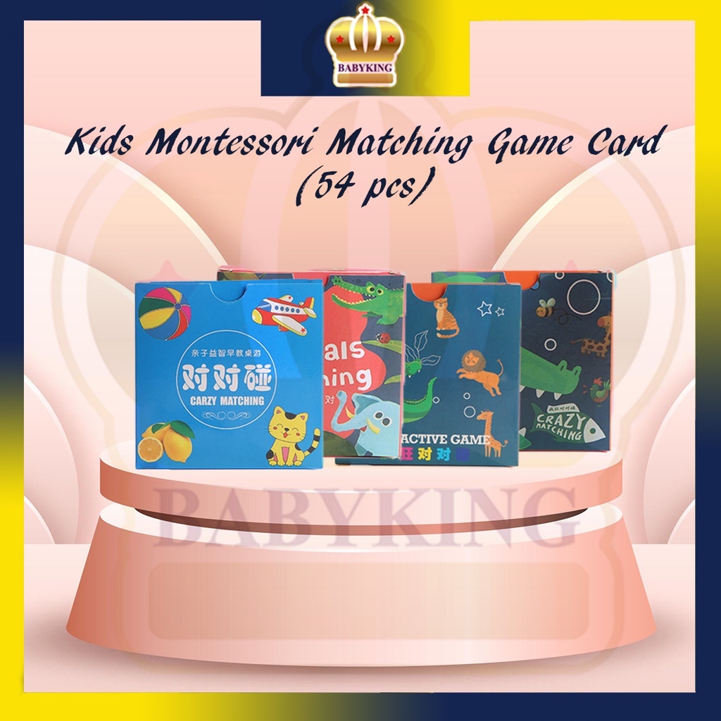 Baby King Kids Montessori Crazy Matching Cards 54pcs Interactive Game ...