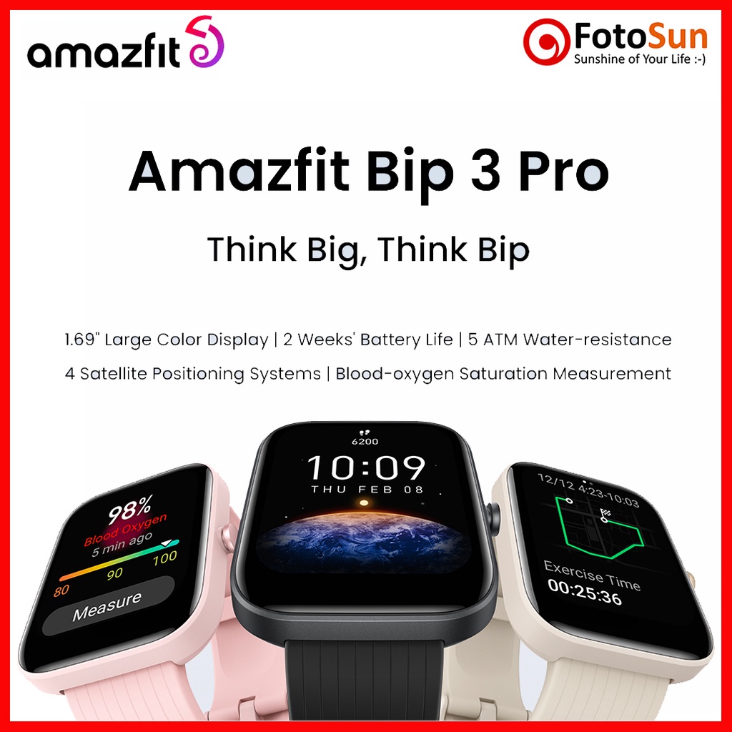 AMAZFIT BIP 3 BIP 3 Pro GPS Smartwatch fitness tracker multisport for IOS and Andriod Shopee Malaysia