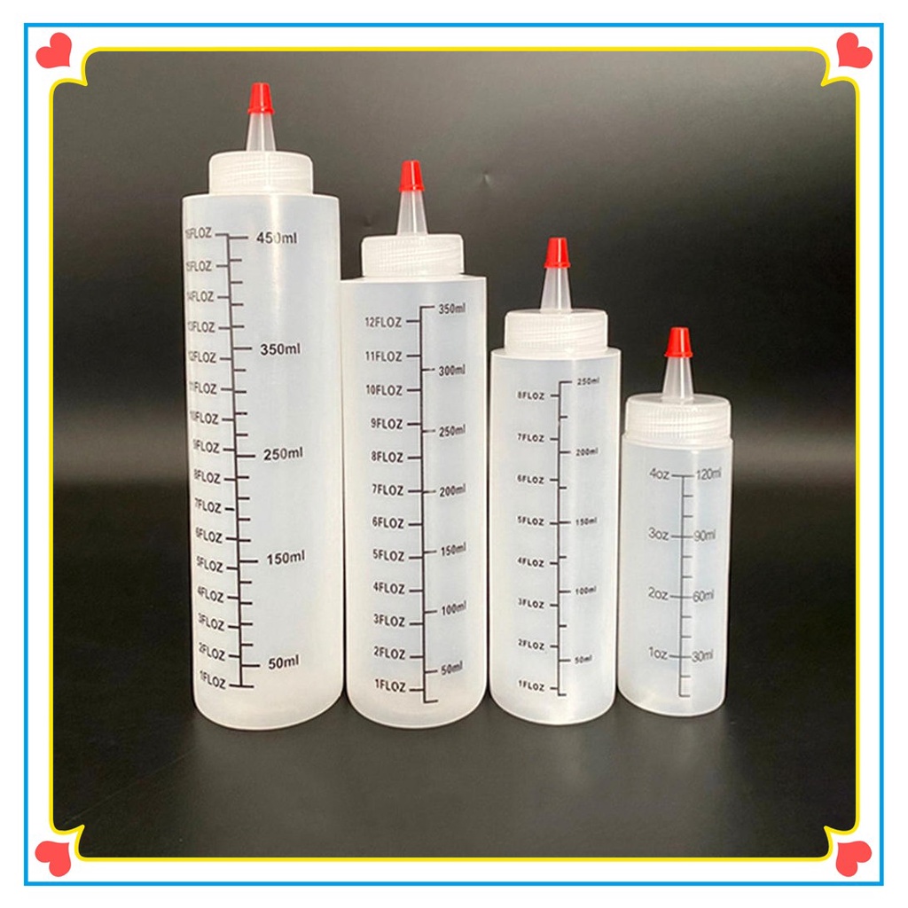 120/250/350/450ml Plastic Needle-nosed Scale Squeeze Bottle Leak-proof ...