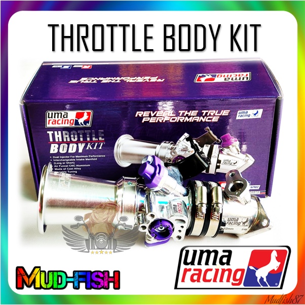 Uma Racing Throttle Body Kit For Y15zr V1 V2 Sniper Exciter Mx King 150 Alloy Body 7984