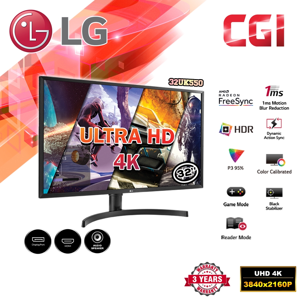 LG 32" 32UK550 4K UHD 60HZ 4MS FreeSync Speaker VA LED Monitor | Shopee ...