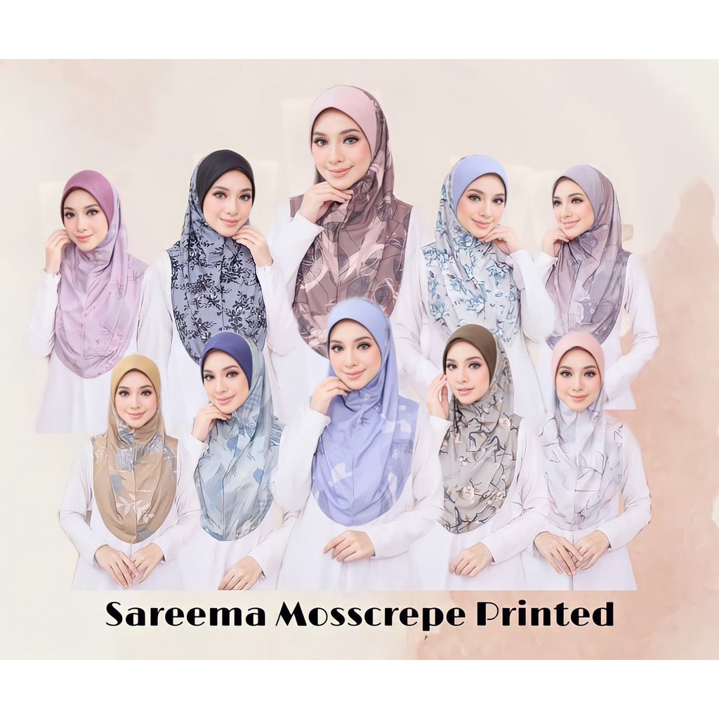 Tudung Sarung Sarima Corak 2 | Mosscrepe Premium 5D digital art printed ...