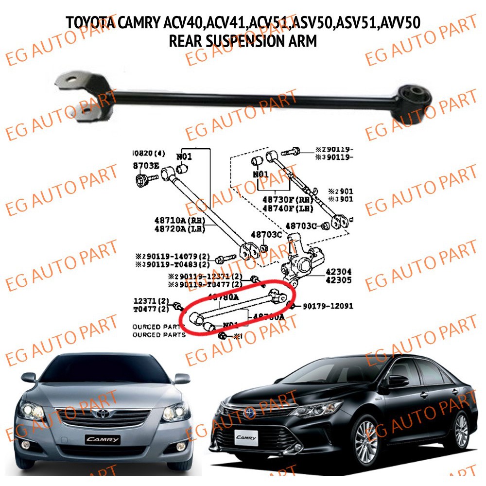 Premium Quality Rear Suspension Arm Toyota Camry Acv40 20 24acv50acv51 Shopee Malaysia 7322