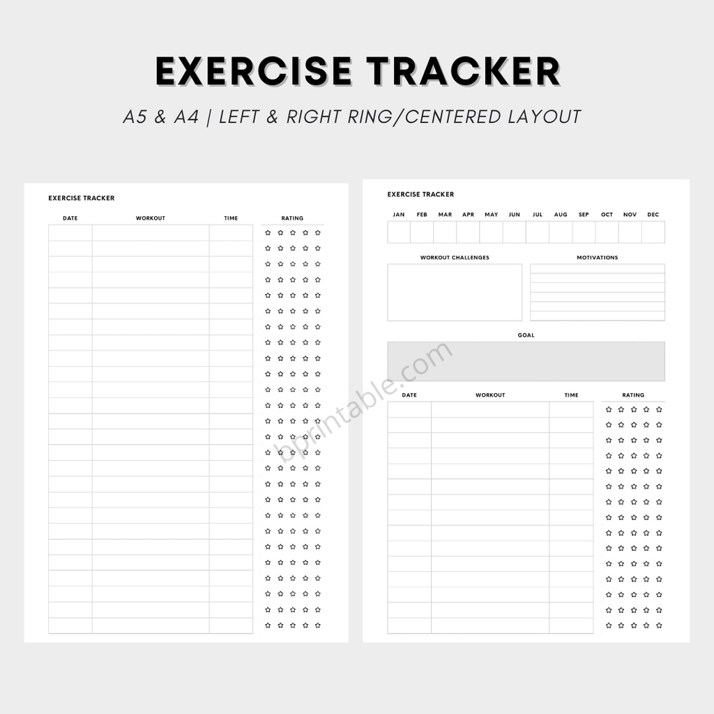 [PDF] Exercise Tracker Fitness Health Planner Template Journal Workout ...