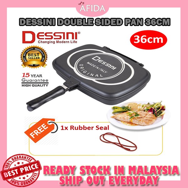 DESSINI Double Side Pressure Grill Frying Pan Scratch-Proof Die Casting  36cm