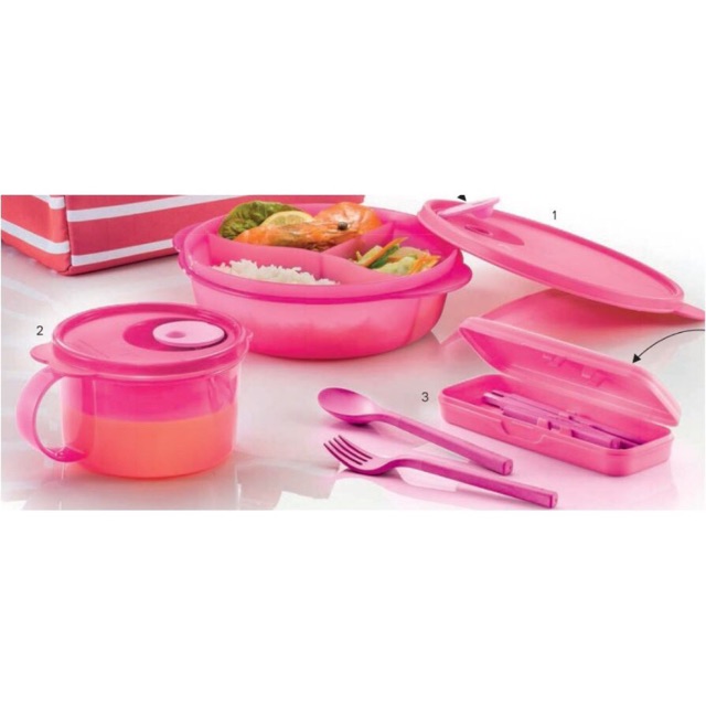 Tupperware murah - Pink lunch set rm 85