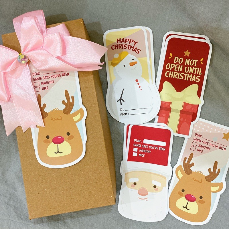 Christmas Gift Tags - Cute Christmas Gift Card Labels | Shopee Malaysia